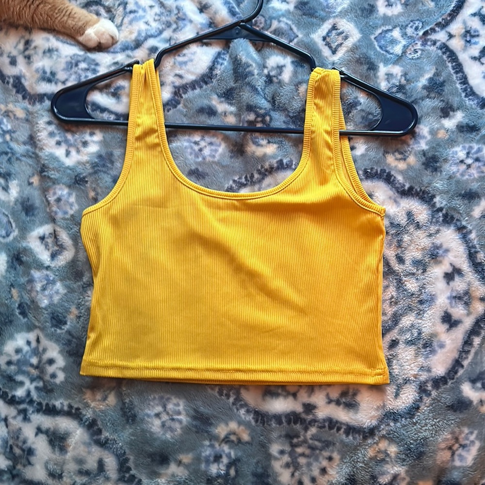 yellow crop top